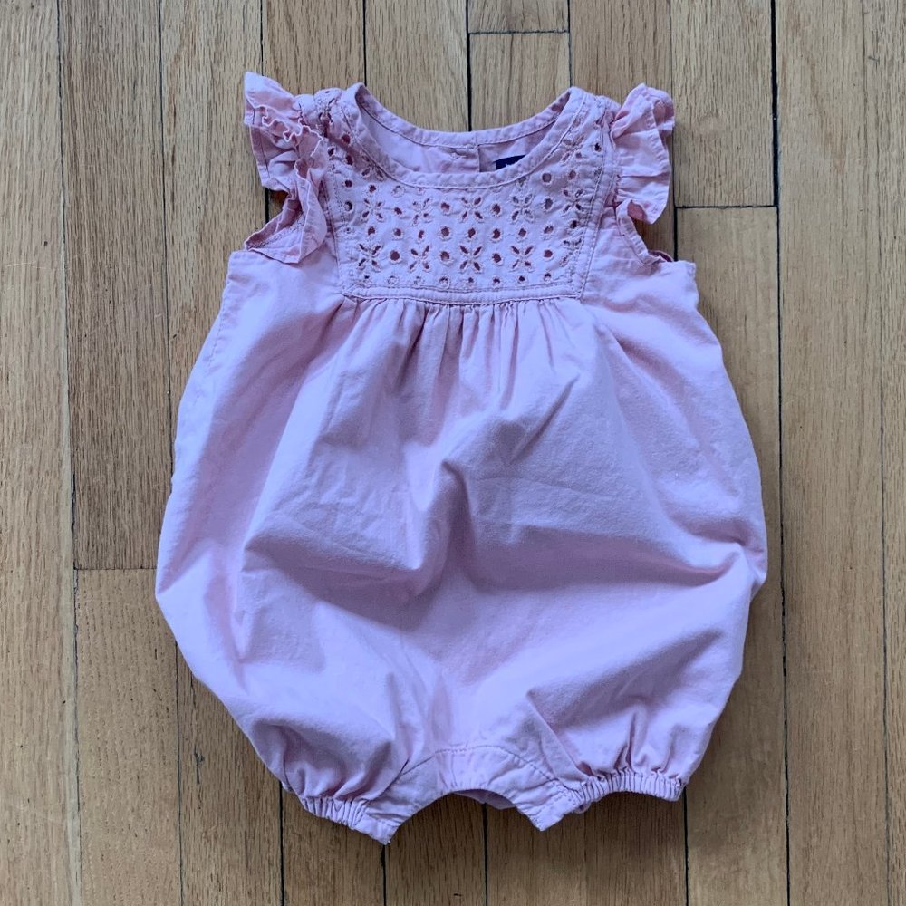 Gap pink bubble romper for baby sz 3-6M